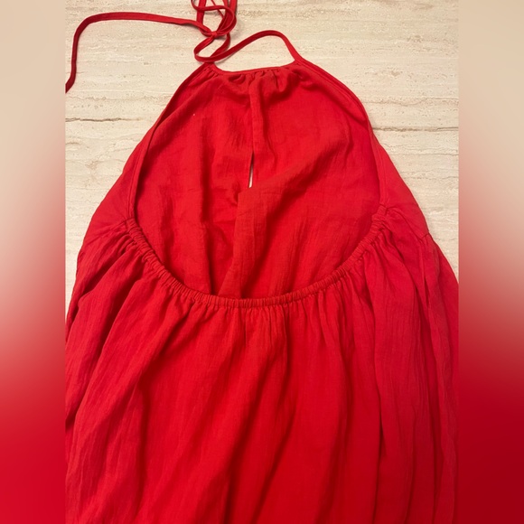 Cupshe x Kelsey Anderson Hello Sunshine Red Halter Maxi Dress Size Large NWT - Picture 13 of 14